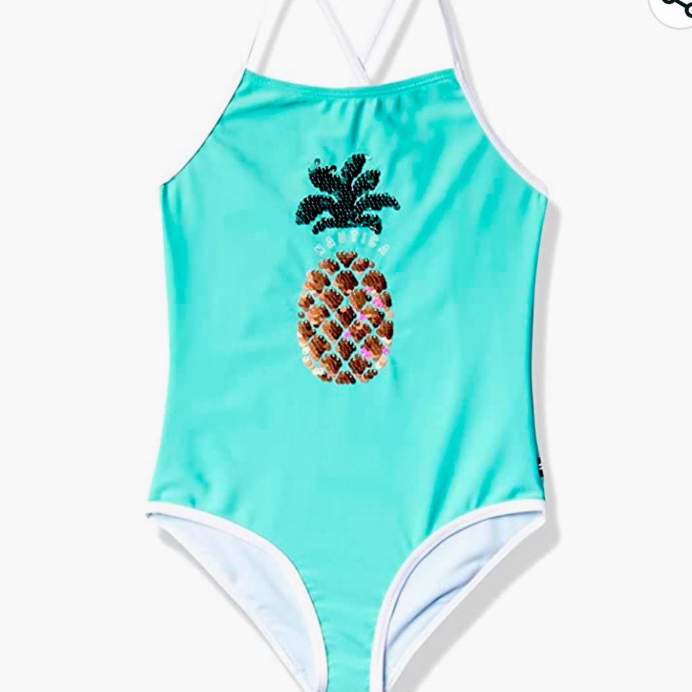 NWT girls Nautica sequined pineapple one piece